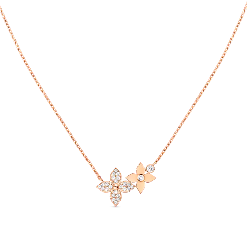 [Super Jewellery]STAR BLOSSOM NECKLACE PINK GOLD DIAMONDS