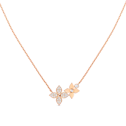 [Super Jewellery]STAR BLOSSOM NECKLACE PINK GOLD DIAMONDS
