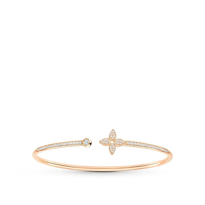 [Super Jewellery]IDYLLE PINK GOLD OPEN BRACELET DIAMOND PAVED