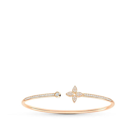 [Super Jewellery]IDYLLE PINK GOLD OPEN BRACELET DIAMOND PAVED