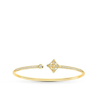 [Super Jewellery]IDYLLE GOLD OPEN BRACELET DIAMOND PAVED