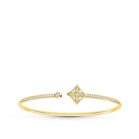 [Super Jewellery]IDYLLE GOLD OPEN BRACELET DIAMOND PAVED