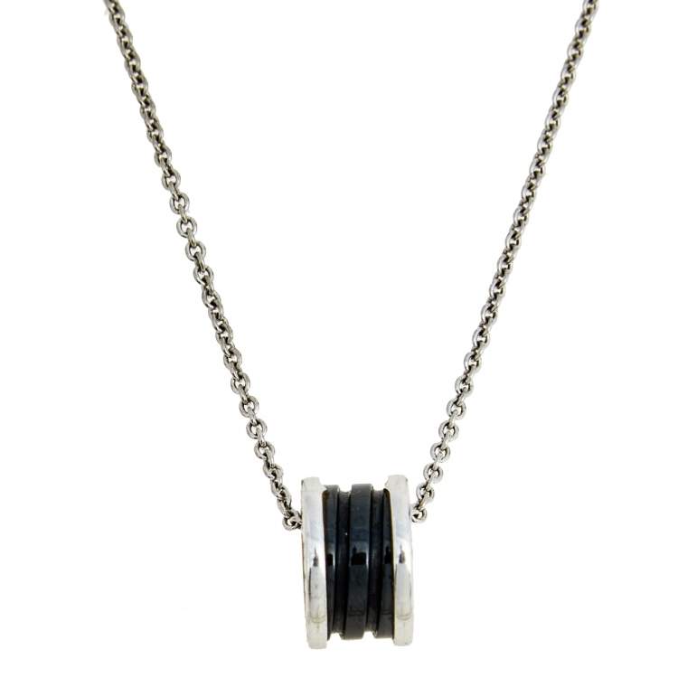 [Super]ZERO 1 BLACK CERAMIC SILVER NECKLACE
