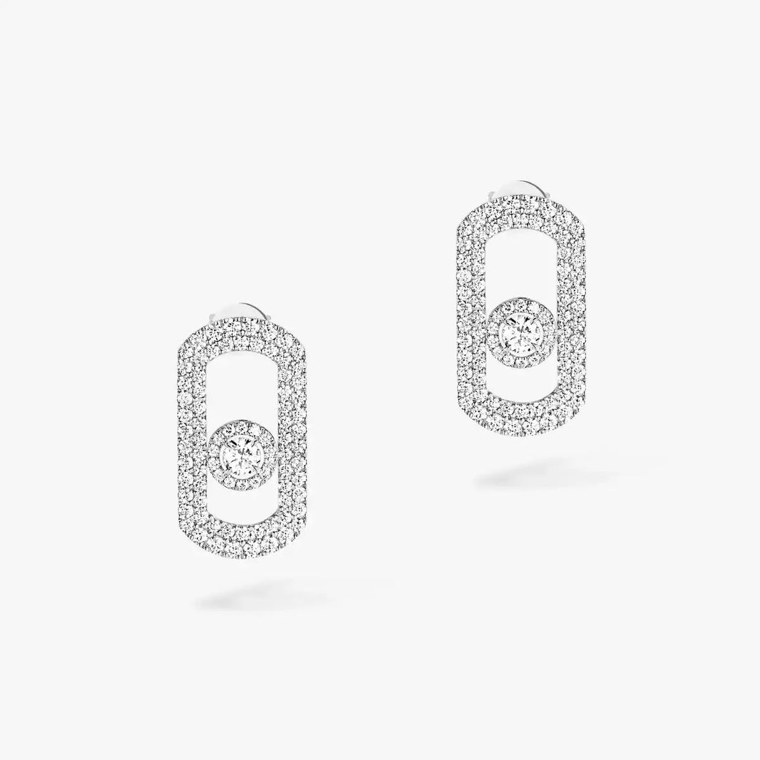 [Super Jewellery]So Move Pave_-Set Diamond Earrings in Silver