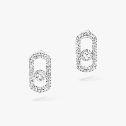 [Super Jewellery]So Move Pave_-Set Diamond Earrings in Silver