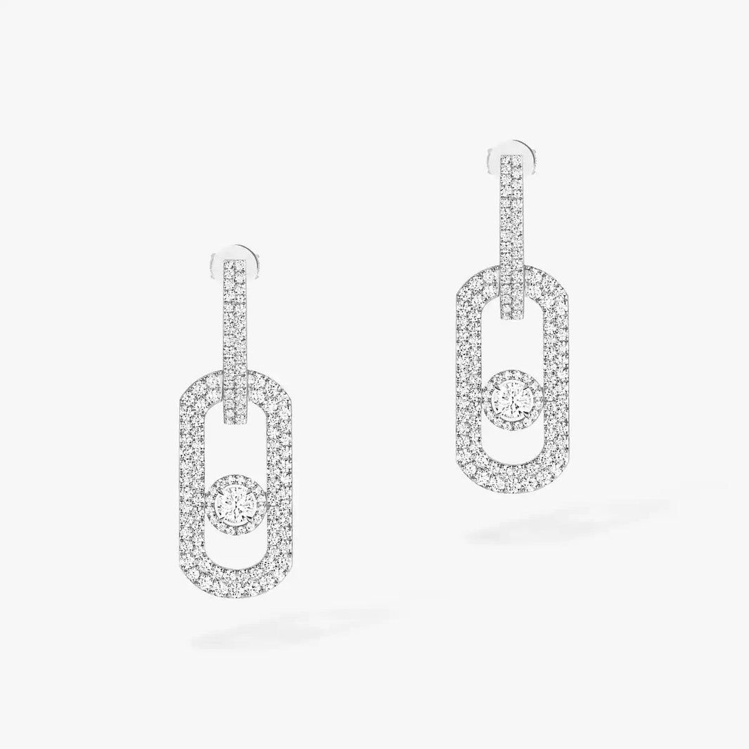 [Super Jewellery]So Move XL Pave_-Set Diamond Pendant Earrings