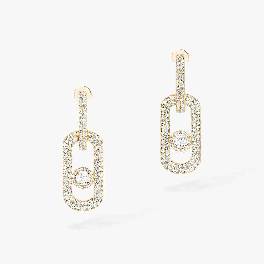 [Super Jewellery]So Move XL Pave_-Set Diamond Pendant Earrings
