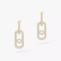 [Super Jewellery]So Move XL Pave_-Set Diamond Pendant Earrings
