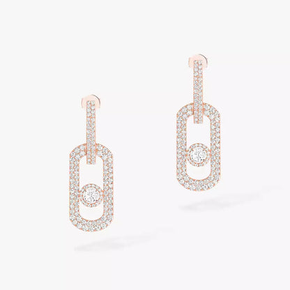 [Super Jewellery]So Move XL Pave_-Set Diamond Pendant Earrings
