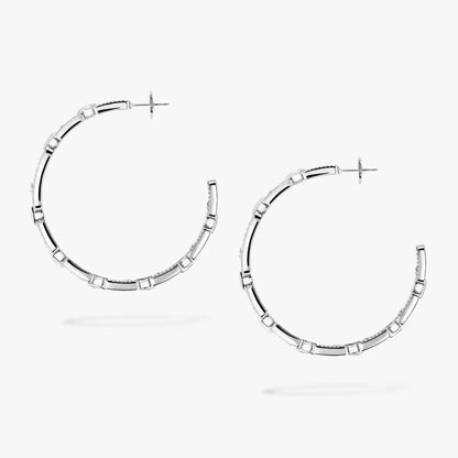 [Super Jewellery]Move Link Diamond Hoop Earrings