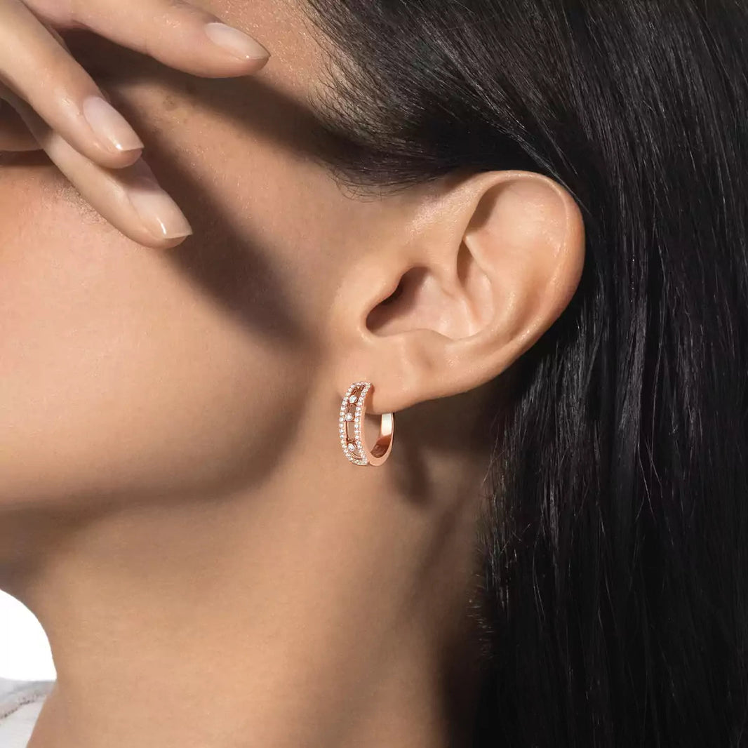 [Super Jewellery]Diamond Pave_ Hoop Earrings Move