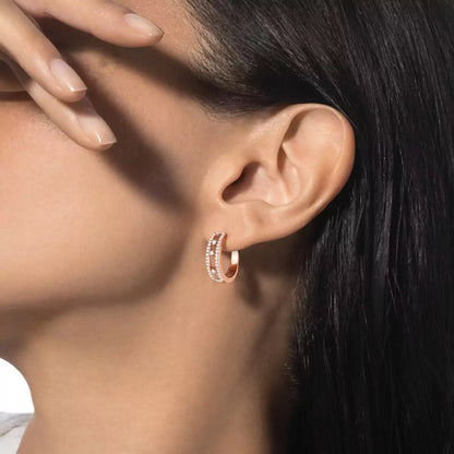 [Super Jewellery]Diamond Pave_ Hoop Earrings Move