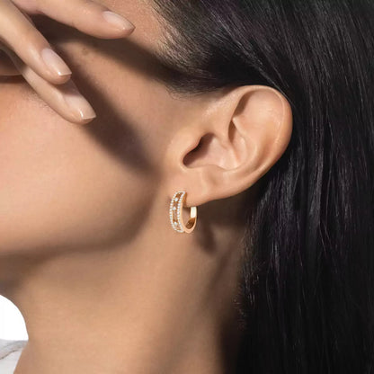 [Super Jewellery]Diamond Pave_ Hoop Earrings Move