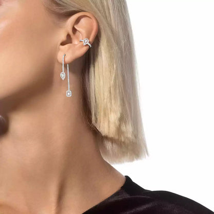 [Super Jewellery]Diamond Drop Earrings My Twin