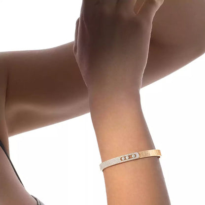[Super Jewellery]Move Noa Ciselé half pavé bangle