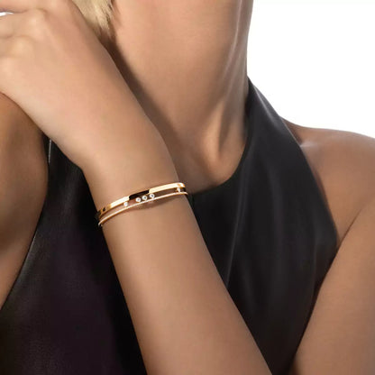 [Super Jewellery]Move Romane Diamond Bangle Bracelet