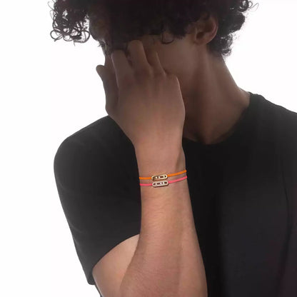 [Super Jewellery]Messika Care(s) pink cord pavé bracelet