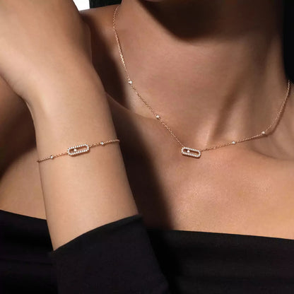 [Super Jewellery]Diamond Necklace Move Uno