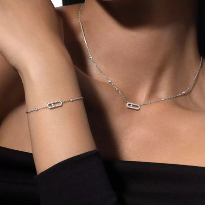 [Super Jewellery]Diamond Necklace Move Uno