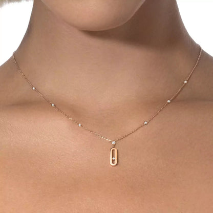 [Super Jewellery] Move Uno Gold Diamond Long Necklace