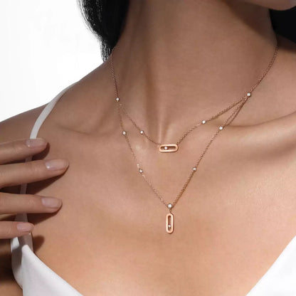 [Super Jewellery] Move Uno Diamond Necklace