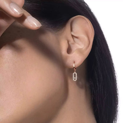 [Super Jewellery]Move Uno Single Diamond Hoop Earring