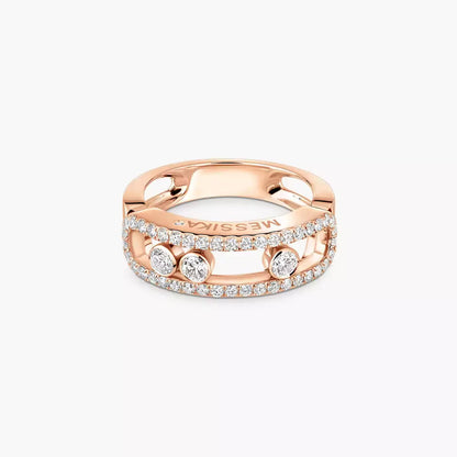 [Super Jewellery] Move Gold Diamond Pave_ Ring