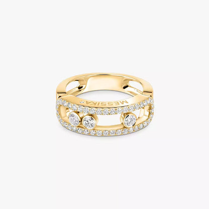 [Super Jewellery] Move Gold Diamond Pave_ Ring