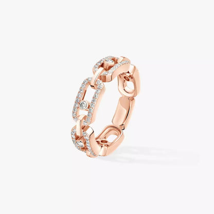 [Super Jewellery]Move Link Pave_-Set Diamond Ring in Gold