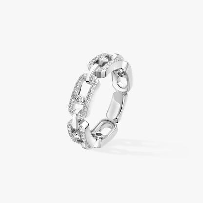 [Super Jewellery]Move Link Pave_-Set Diamond Ring in Gold