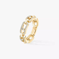 [Super Jewellery]Move Link Pave_-Set Diamond Ring in Gold