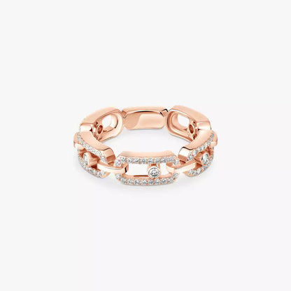 [Super Jewellery]Move Link Pave_-Set Diamond Ring in Gold