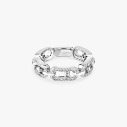 [Super Jewellery]Move Link Pave_-Set Diamond Ring in Gold