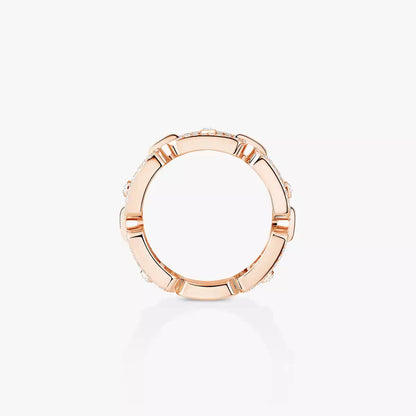 [Super Jewellery]Move Link Pave_-Set Diamond Ring in Gold