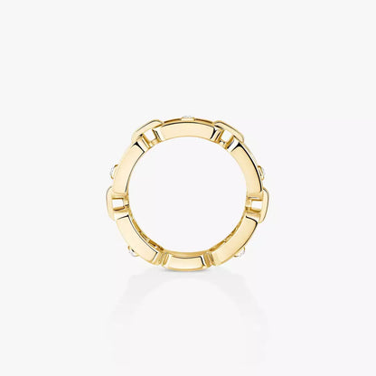 [Super Jewellery]Move Link Pave_-Set Diamond Ring in Gold