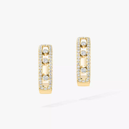 [Super Jewellery]Diamond Pave_ Hoop Earrings Move