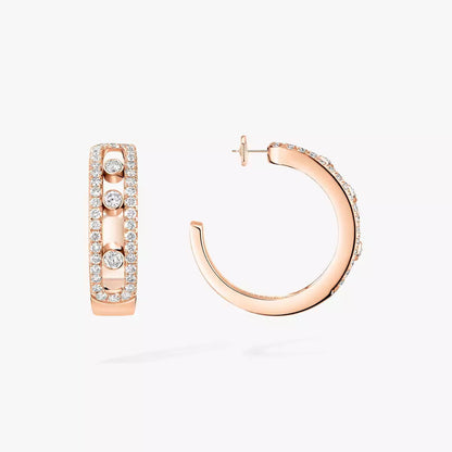 [Super Jewellery]Diamond Pave_ Hoop Earrings Move