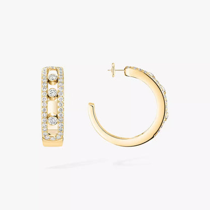 [Super Jewellery]Diamond Pave_ Hoop Earrings Move