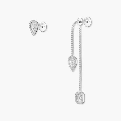 [Super Jewellery]Diamond Drop Earrings My Twin