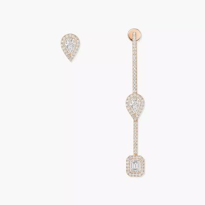 [Super Jewellery]Diamond Drop Earrings My Twin