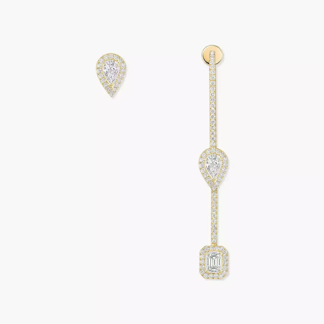 [Super Jewellery]Diamond Drop Earrings My Twin