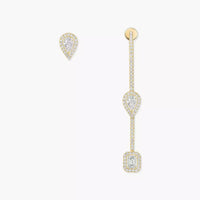 [Super Jewellery]Diamond Drop Earrings My Twin