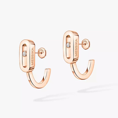 [Super Jewellery]Diamond Mini Hoop Earrings Move Classique