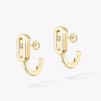 [Super Jewellery]Diamond Mini Hoop Earrings Move Classique