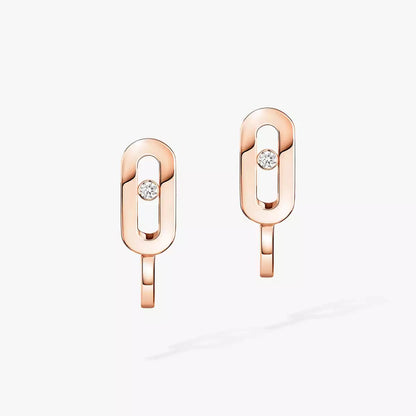 [Super Jewellery]Diamond Mini Hoop Earrings Move Classique