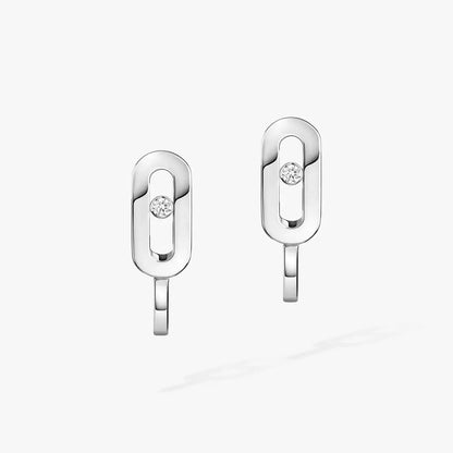 [Super Jewellery]Diamond Mini Hoop Earrings Move Classique