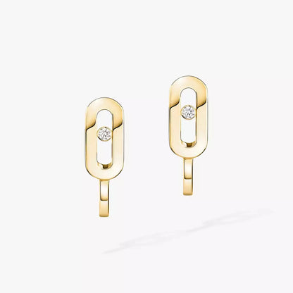 [Super Jewellery]Diamond Mini Hoop Earrings Move Classique
