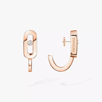 [Super Jewellery]Diamond Mini Hoop Earrings Move Classique