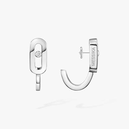 [Super Jewellery]Diamond Mini Hoop Earrings Move Classique