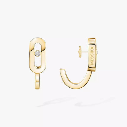 [Super Jewellery]Diamond Mini Hoop Earrings Move Classique